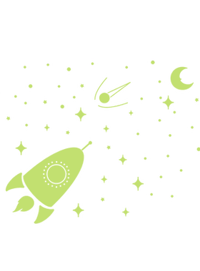 夜光贴星星月亮飞船卧室宿舍发光