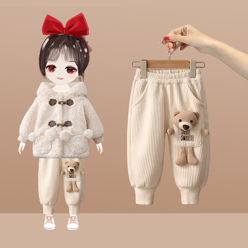 女童裤子冬季2025新款儿童洋气加绒加厚一体绒女宝宝秋冬装休闲裤,童装/婴儿装/亲子装,裤子,淘宝优惠券,粉丝福利购,淘宝优惠卷