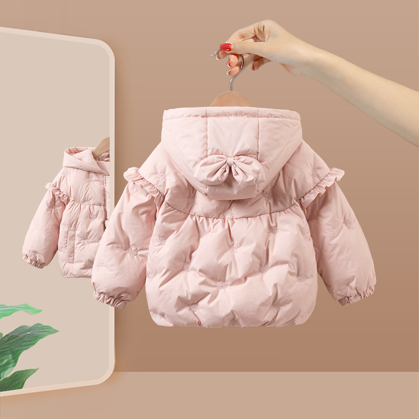女童羽绒服90白鸭绒冬装小童洋气2025新款女宝宝冬季保暖儿童外套