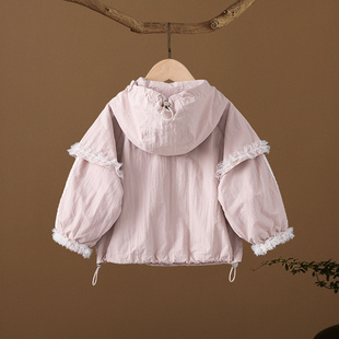 女童独特超好看外套秋装2025新款小女孩薄款秋天夹克韩系风衣上衣