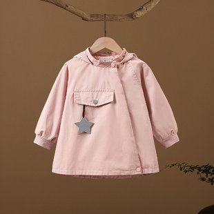 女童外套秋装2025新款洋气小女孩秋天时髦风衣春秋季薄款儿童衣服