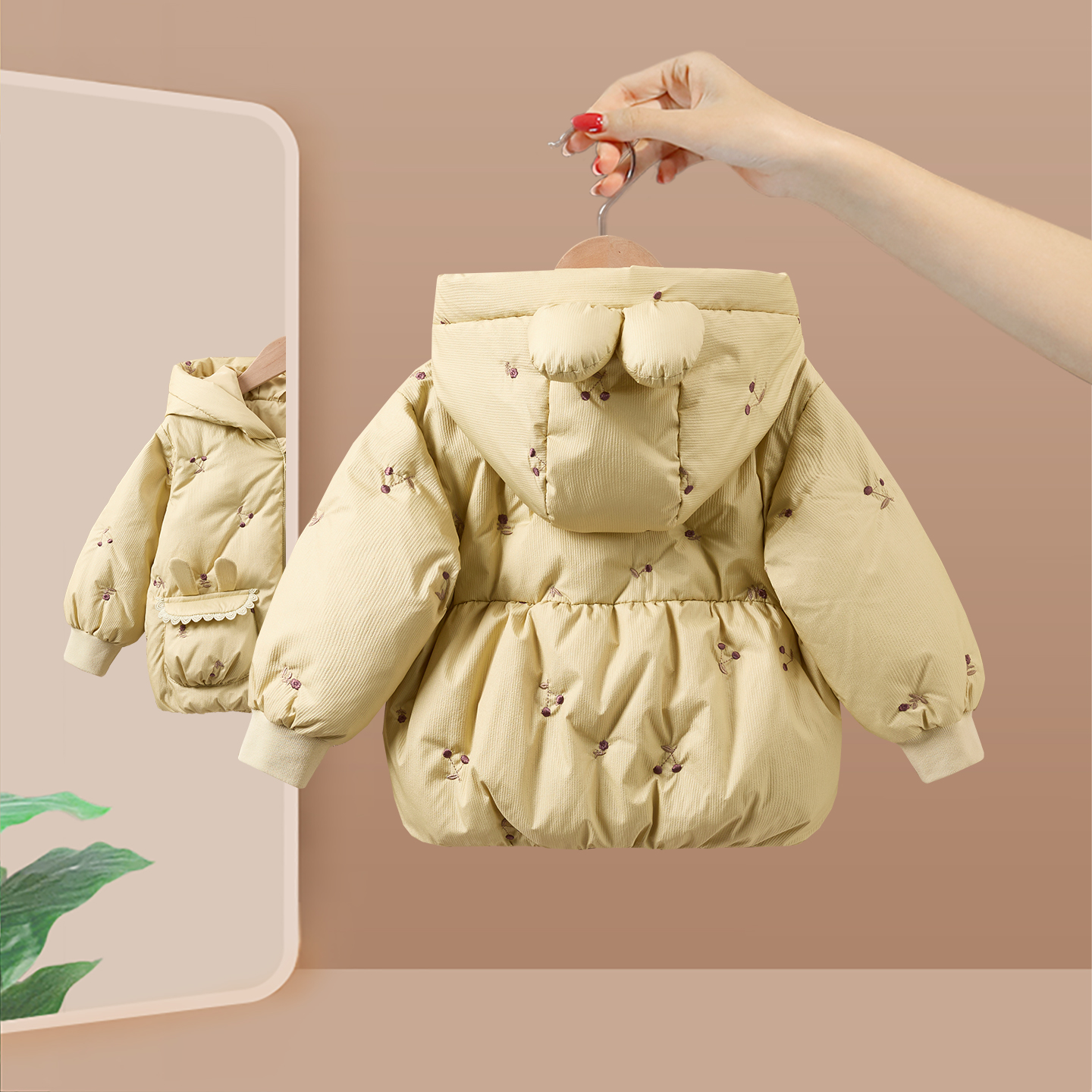 女童羽绒服冬装小童洋气90白鸭绒2025新款女宝宝冬季保暖儿童外套