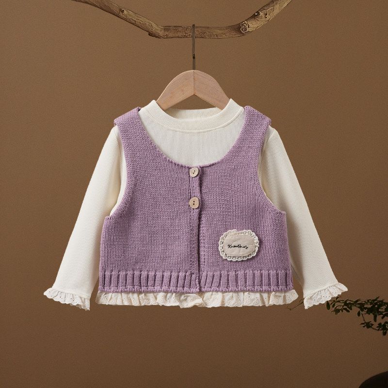 女童套装秋装2025新款洋气时髦宝宝秋天甜美可爱秋季打底衫两件套