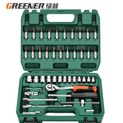 绿林(GREENER)汽修工具套装套筒扳手棘轮汽车维修组合修车工具箱