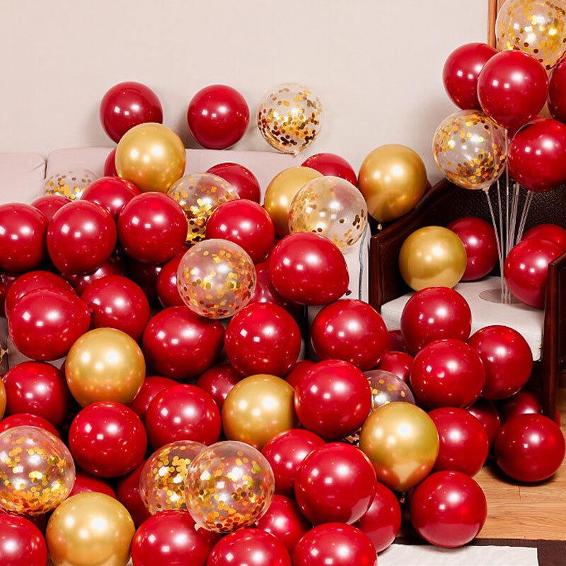foojo红宝石气球结婚求婚礼生日布置开业周年店庆520情人节50只套