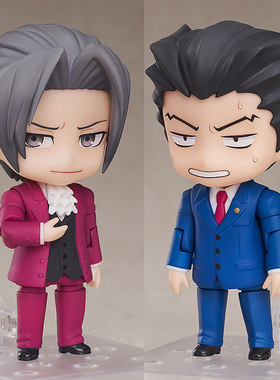 Q版粘土人 逆转裁判御剑怜侍1762 成步堂龙一1761 可动换脸手办