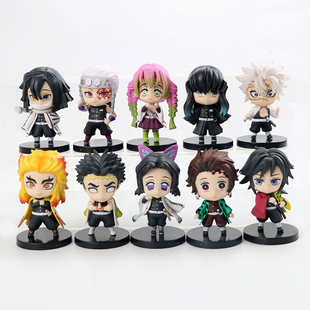 鬼灭之刃Q版手办 炭治郎祢豆子蝴蝶忍我妻善逸义勇炎柱无一郎公仔