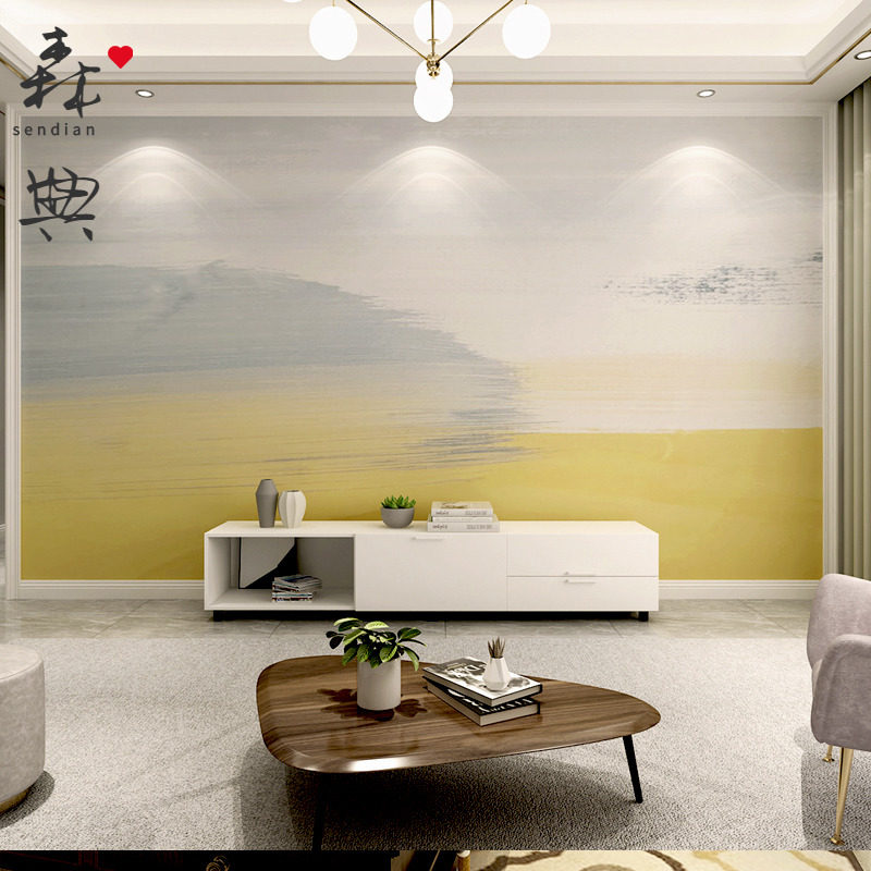 3d抽象艺术油画墙纸北欧沙发电视背景墙壁纸卧室简约装饰影视墙布