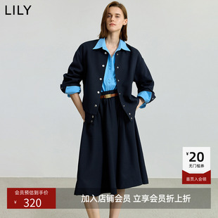 【商场同款】LILY新款复古通勤棒球服短款夹克外套女小个子