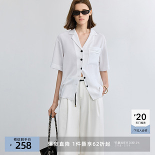 外套 LILY2025夏新款 女装 简约落肩宽松休闲西装 领百搭职业通勤衬衫