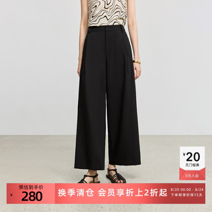 女 LILY2025夏新款 简约垂感宽松休闲显瘦百搭通勤薄款 九分裤 阔腿裤