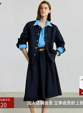 【商场同款】LILY新款复古通勤棒球服短款夹克外套女小个子