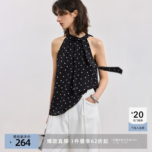 女装 背心套头衫 经典 复古波点宽松休闲百搭无袖 法式 LILY2025夏新款