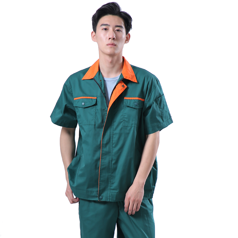 麥諾巷夏季薄款短袖工作服套裝男耐磨園林綠化養(yǎng)護(hù)勞保服物業(yè)保潔