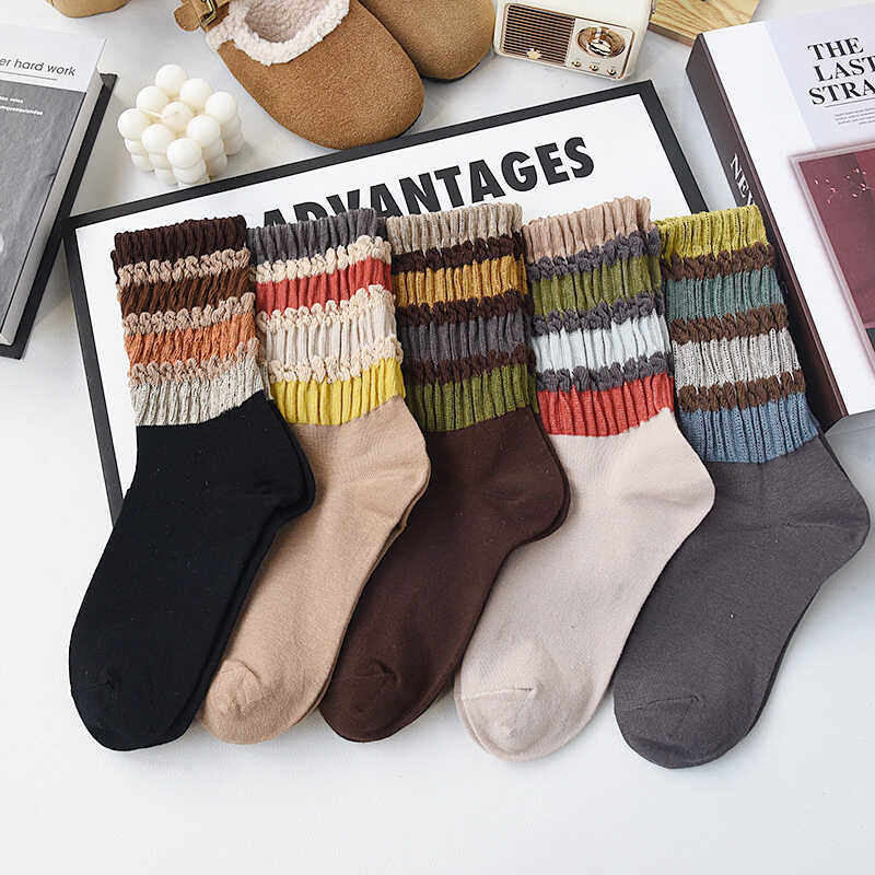 ins月子复古秋冬韩版长袜不勒腿