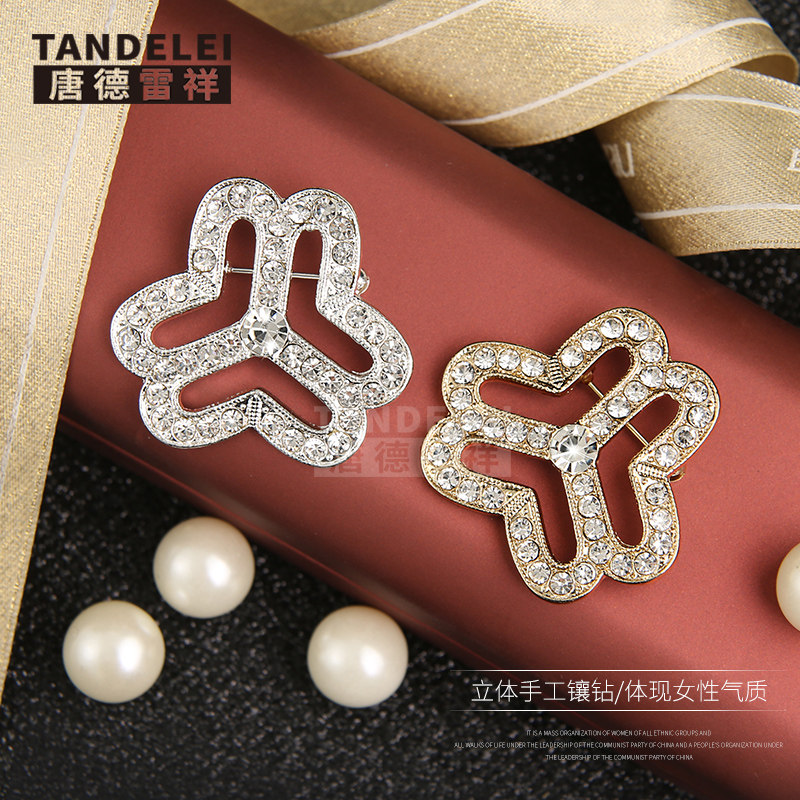 新款妇女联合会徽章全国妇联标志胸针时尚优雅镶钻胸花工会胸章