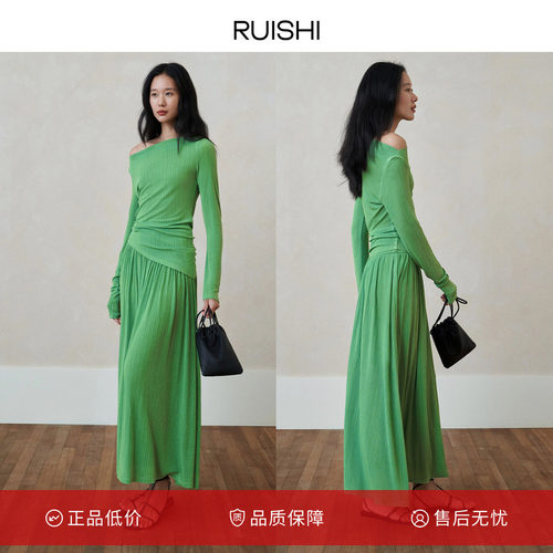 RUISHI芮时醋酸面料一字领长袖