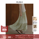 RUISHI芮时欧若风丁达尔裙仿真丝光泽感压褶半身裙女春秋 现货