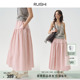 RUISHI芮时 匹马棉混纺松紧腰A字廓形半身裙伞裙女夏 理想夏日