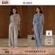 Aura欧若风醋酸鎏光感阔腿裤 纽结衬衫 套装 RUISHI芮时 女春季