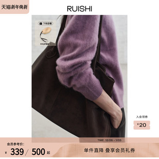 女秋季 RUISHI芮时 针织衫 羊绒拉毛圆领软糯上衣长袖 云游小羊