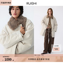 RUISHI芮时 90白鸭绒羽绒服巴恩风可拆卸毛领外套女冬 曼城旅者
