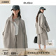 阔形风衣外套七分裤 100棉立领蝙蝠袖 女春 都市漫行 RUISHI芮时