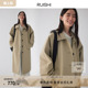 RUISHI芮时 风衣外套女春秋 复古肌理感翻领立体直身廓形百搭长款