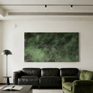 中古风意式抽象客厅装饰画何止青绿电表箱壁画小众沙发背景墙挂画