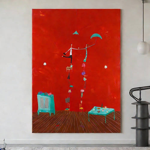 潮流艺术抽象人物客厅装饰画创意趣味玄关儿童房挂画多巴胺壁画