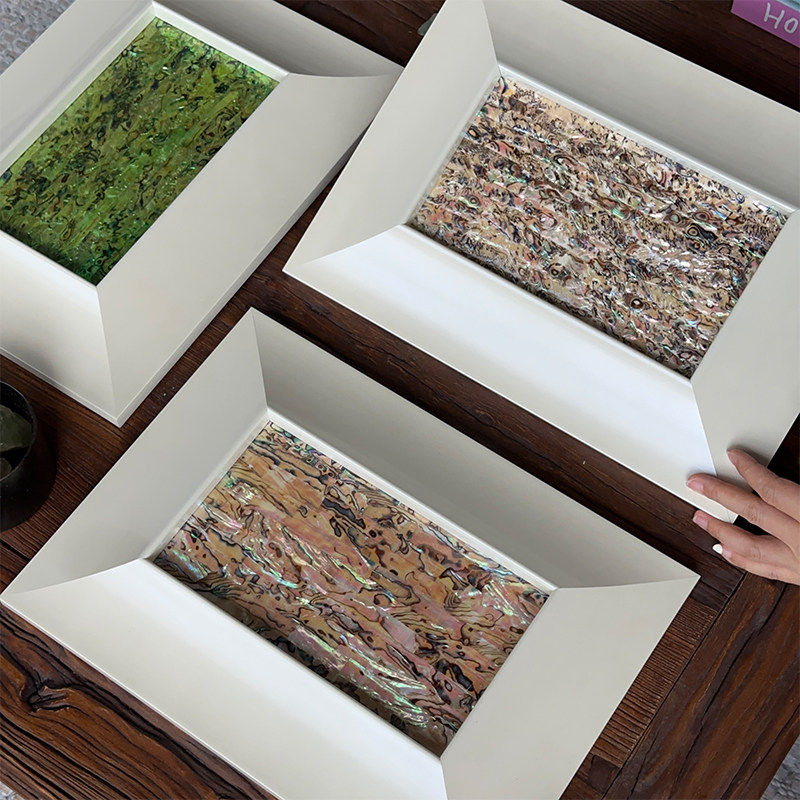 中古风法式客厅电表箱装饰画小众贝壳玄关壁画简约风抽象卧室挂画