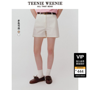 TeenieWeenie小熊女装 夏季 舒适松弛感老钱英伦风休闲裤 简约短裤