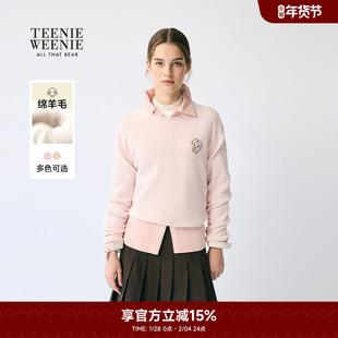 TeenieWeenie小熊奥莱毛针织衫冬季简约大方时尚小熊圆领刺绣毛衣