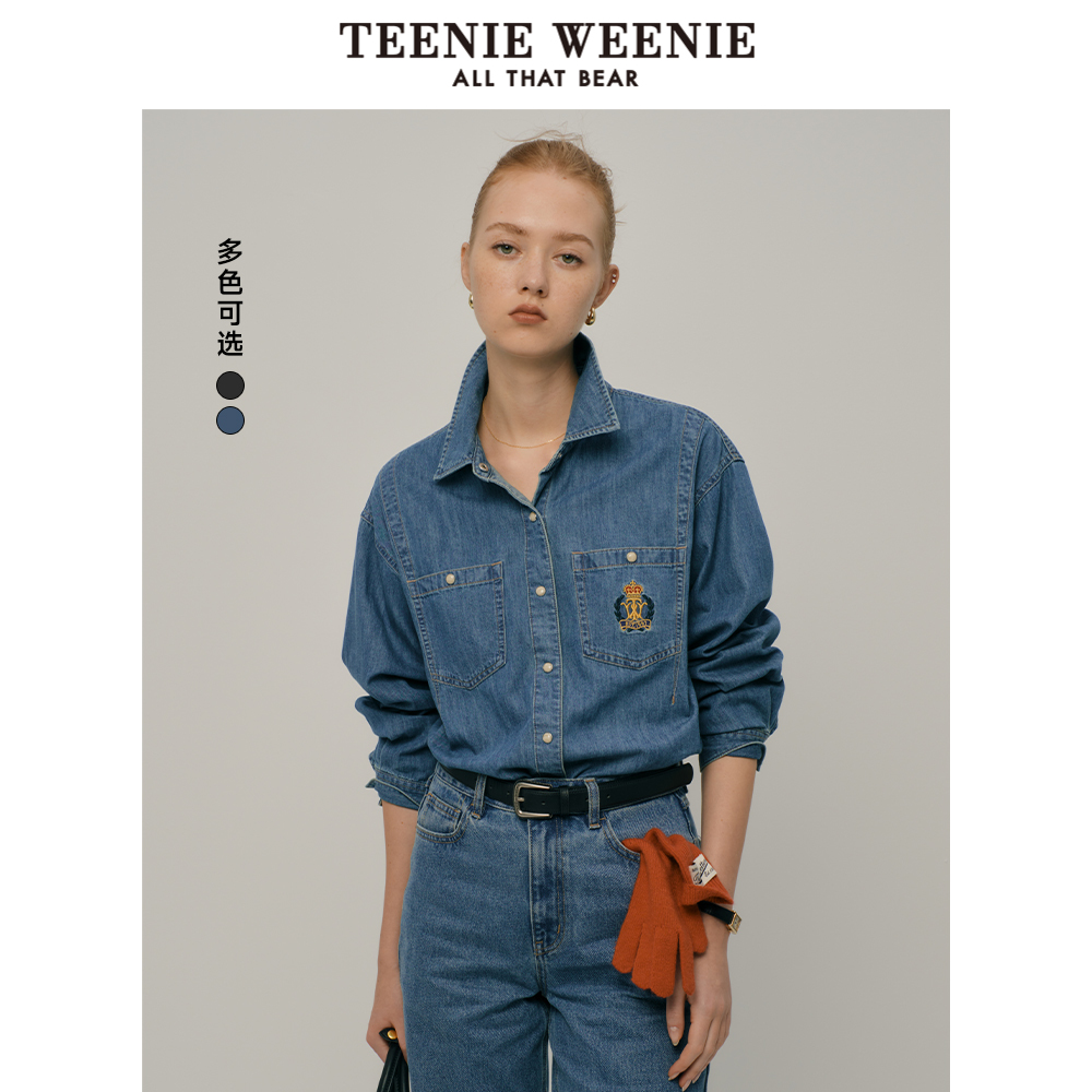 TeenieWeenie小熊奥莱冬装复古美式牛仔衬衫外套时尚长袖衬衣