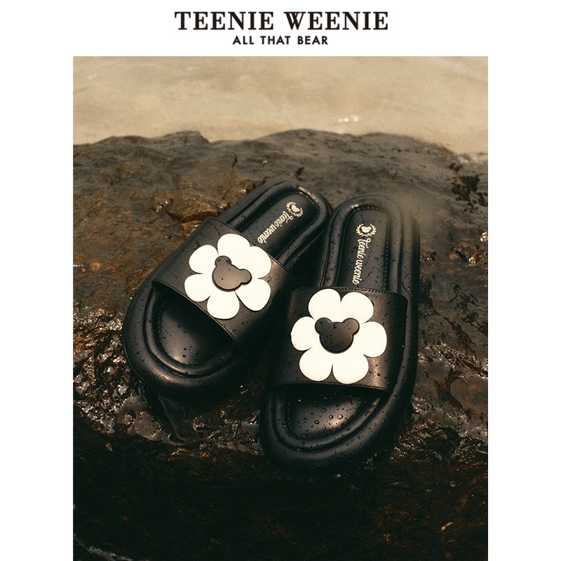 TeenieWeenie小熊奥莱夏款休闲舒适花朵拖鞋度假风沙滩鞋