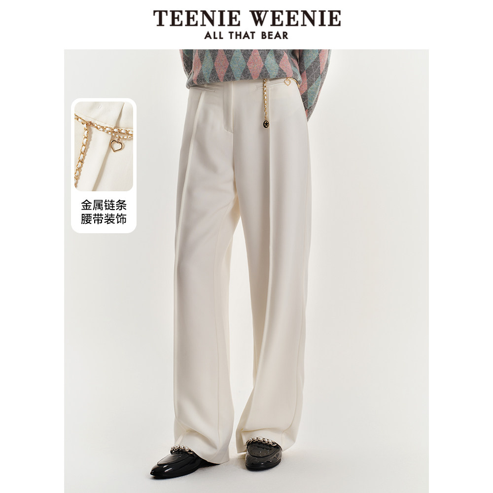 TeenieWeenie小熊奥莱春季宽松舒适链条休闲直筒裤长裤子