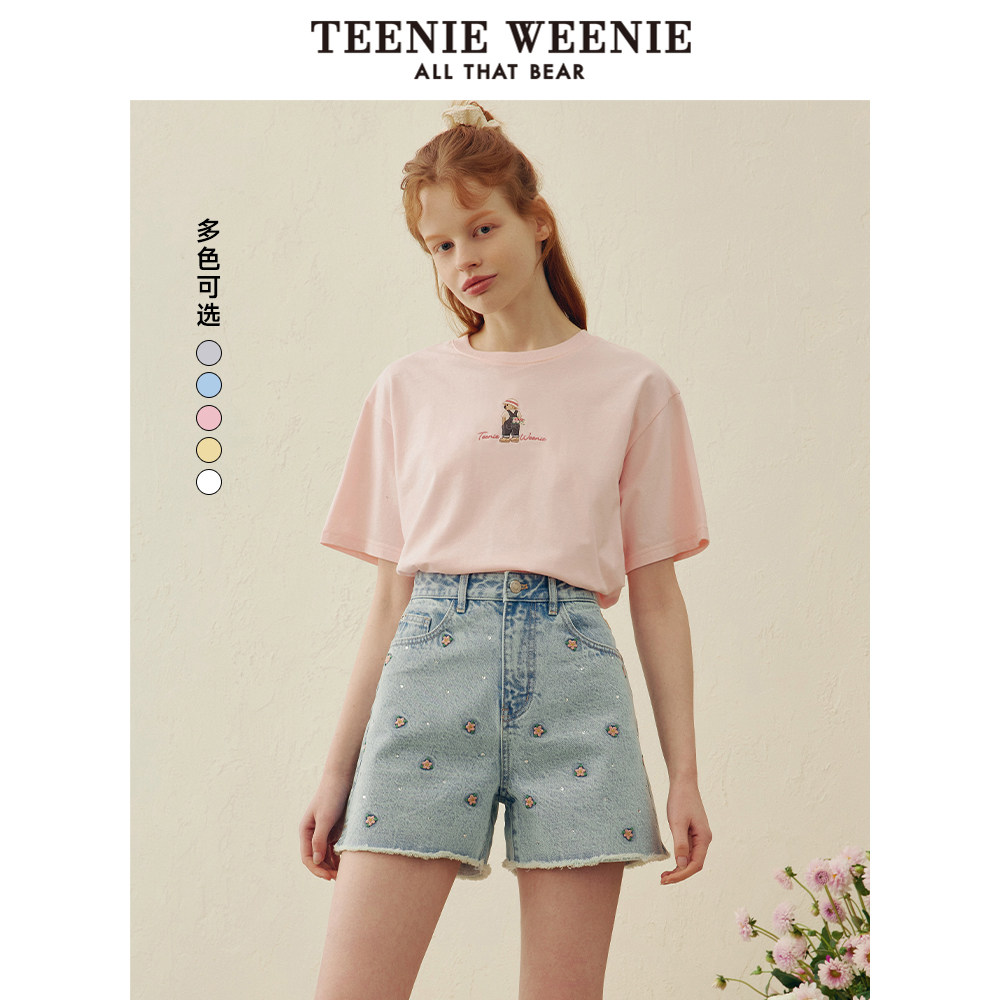TeenieWeenie小熊奥莱多巴胺T恤2025夏季新款圆领短
