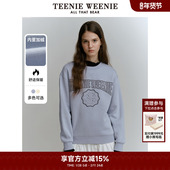 TeenieWeenie小熊奥莱冬季 加绒圆领套头卫衣宽松休闲时髦上衣女装
