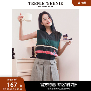 TeenieWeenie小熊奥莱套头V领针织背心马甲外搭内穿甜美女春装款