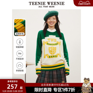 女装 春装 套头毛衣宽松韩版 TeenieWeenie小熊奥莱绵羊毛针织衫