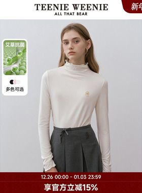 TeenieWeenie小熊奥莱长袖T恤冬季波浪边半高领抑菌打底