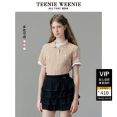 老钱风复古polo毛衣针织衫 TeenieWeenie小熊奥莱针织T恤女装 夏季