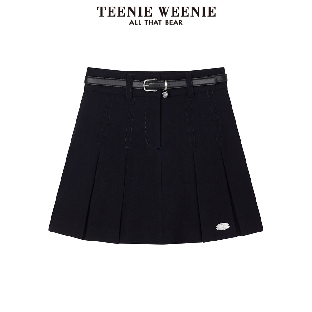 TeenieWeenie小熊奥莱女装简约半身裙冬季新款学院风百褶