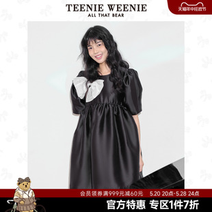 高腰蝴蝶结蓬蓬裙甜酷小黑裙连衣裙 TeenieWeenie小熊奥莱夏季