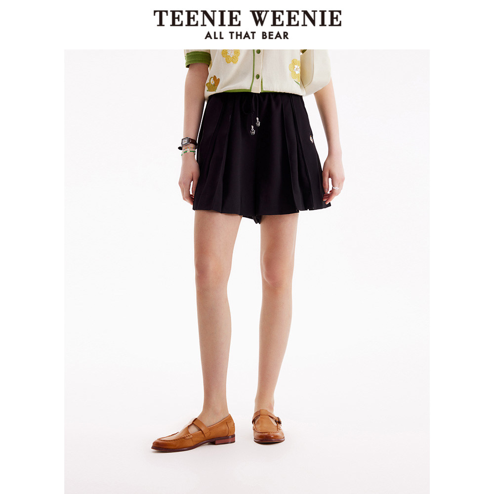 TeenieWeenie小熊奥莱夏季新款少女感百褶垂感裙裤短裤子