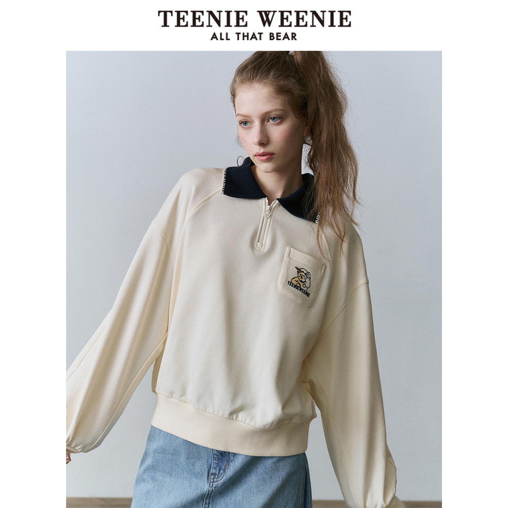 TeenieWeenie小熊奥莱磨毛感卫衣美式复古学院上衣宽松秋