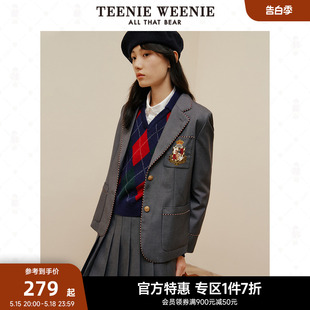 制服学院风气质时尚 复古外套 TeenieWeenie小熊奥莱秋冬JK西装