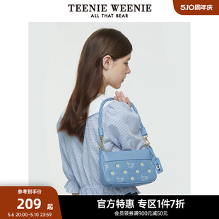 TeenieWeenie小熊奥莱卡通单肩包女春手提包牛仔蓝腋下包