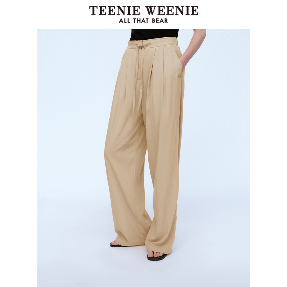 TeenieWeenie小熊奥莱夏装宽松抽绳直筒休闲裤轻薄长裤子