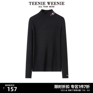 【王小猴同款】TeenieWeenie小熊美丽诺羊毛针织衫上衣女高领内搭